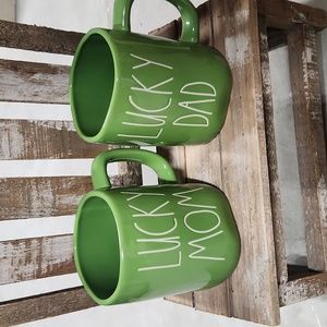 Rae Dunn🍀Lucky Mom and Dad mugs☘️ *EUC